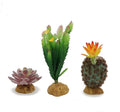 JIHAQUA Reptile Plants Succulent, Artificial Desert Rain Forests Plants for Lizard Bearded Dragon Chameleon Gecko Snake Amphibian Terrarium Decor (Set 3)