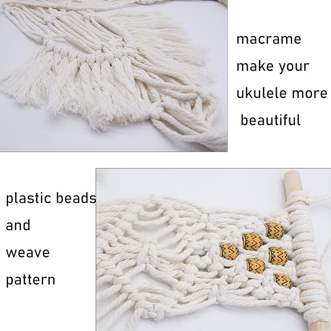 Ukulele Hanger Macrame Wall Mount Hanger Stand Holder for Soprano Ukulele Wall Decor Case Alternative Kit
