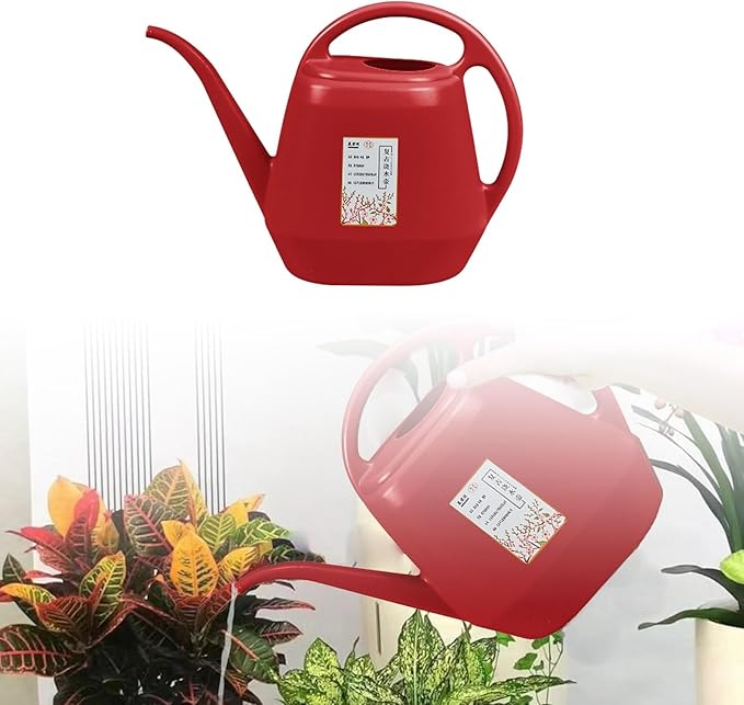 1 Gallon Long Spout Plastic Watering Can with Handle Lightweight Large Watering Can for Garden Flower House Office Indoor Plants Succulent Bonsai