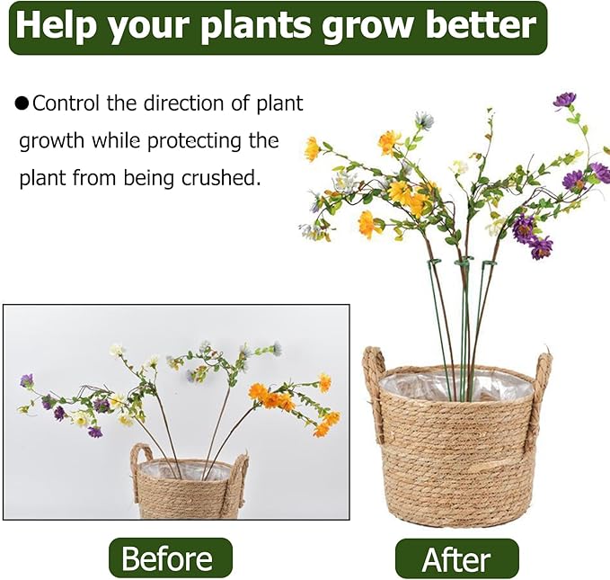 Pack of 30 Small Plant Stakes for Indoor Plants 3 Size 6.7/10.7/14.6/ Inches Single Stem Plant Support Stakes for Phalaenopsis/Orchid Flower/Roses/Chrysanthemum/Succulent