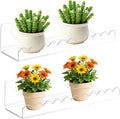 2 Pack Suction Cup Shelves, 9 Inch Window Plant Shelf, No Drilling Indoor Suction Cup Wall Shelf, Acrylic Window Plant Shelves for Indoor Plants
