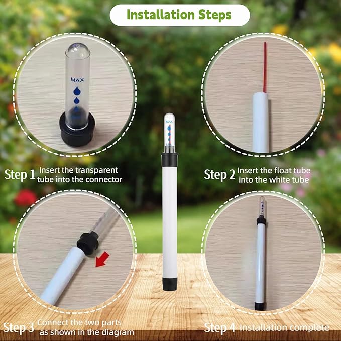 Milisten 4 Pack Plant Water Level Gauge: Moisture Indicator for Flower Pots Soil Scarcity Reminder - Clear Scale Buoy Display for Indoor Houseplants & Garden Greenery