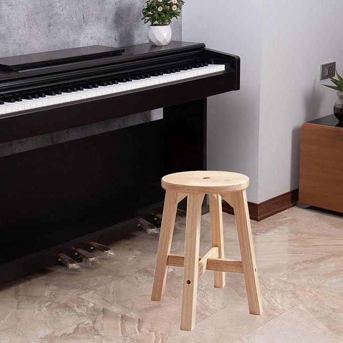 Lestar H18 Wooden Stool, Solid Wood Round Stools