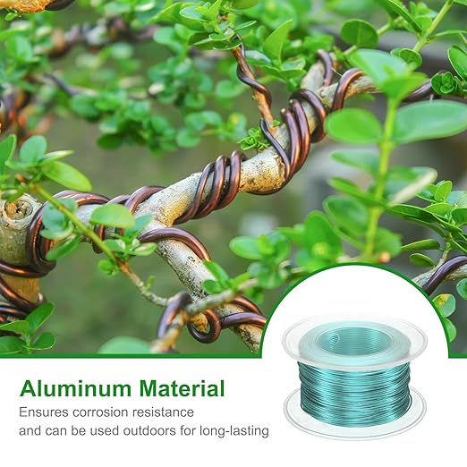 HARFINGTON Bonsai Wire Anodized Aluminum Training Wire Roll 0.8mm Gauge 98ft Length Bendable Bonsai Tree Wire for Garden, Horticulture, Landscape, Planting, Light Blue