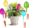 VZZNN 6 Set Self Watering Globes - Automatic Plant Watering System with Spikes for Indoor & Outdoor Plants, Glass Bulbs for Potted Houseplants Vacation Care