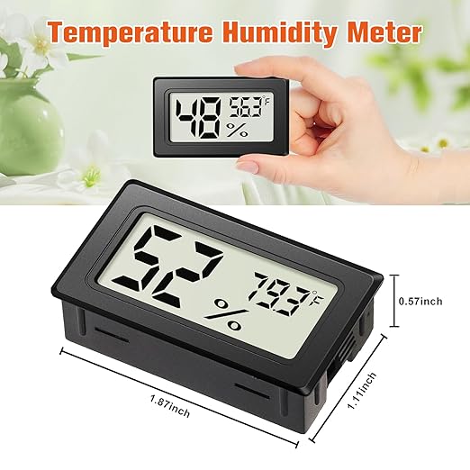 6 Pack Mini Hygrometer Indoor Humidity Meter, Small Digital Thermometer Humidity Gauge Meter, Indoor Thermometer Hygrometer Monitor Fahrenheit (℉) for Thermostat Reptile Tank, Mason Jars