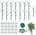 Decorative Stackable Twig, Plant Support Frame & Cage Support Rings, Plant Holder Stick Moss Pole, Twig Trellis 15 with Poles for Indoor Outdoor Potted Plants Flower Other Climbing Plants (Green(B))