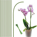 10Pcs Plant Stakes,Plant Sticks,Garden Green Bendable Single Stem Plant Support Stakes for Indoor and Outdoor Plants,Potted Plants,Flowers Orchid Peony Rose-15 Inches