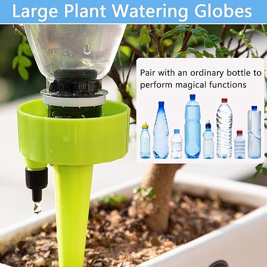 12 Pack Self Watering Spikes for Indoor/Outdoor Plants, Self Watering Planter Insert with Adjustable Drip Valve,Auto Vacation Plant Watering Devices,Plants Water System,Self-Watering Stakes