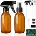 Tecohouse Glass Spray Bottles 4 OZ, Amber Empty Spray Bottle for Essential Oils, Small Glass Bottles for Cleaning Solutions, Plants, with Durable Nozzle, Labels, Funnel, Pipettes