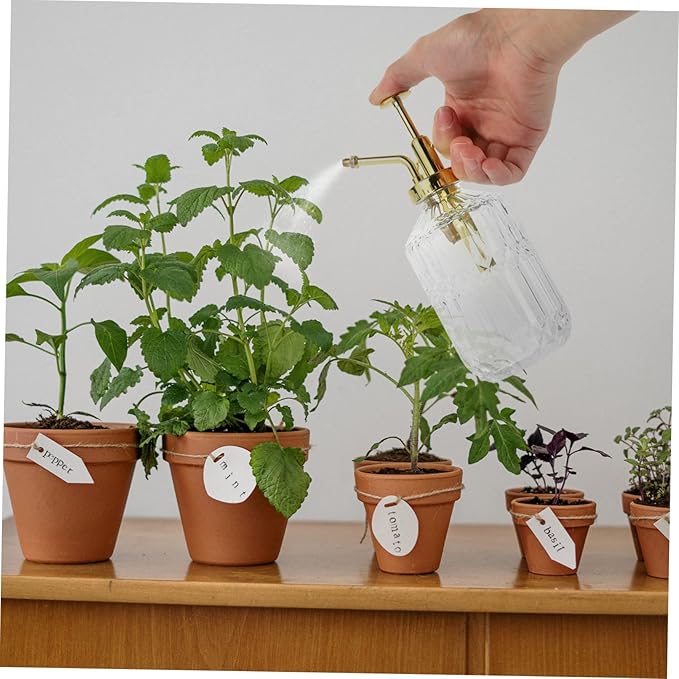 POPETPOP Glass Plant Mister Spray Bottle Continuously Mist Spray Retro Vintage Design for Plants