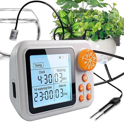 Drip Irrigation kit Indoor Plant Irrigation System Automatic Plant Waterer Plant Humidity Sensor Timer Water drip System kit to Growing Tent IKEA self Watering Automatic Mister kit Greenhouse(4 Sets)