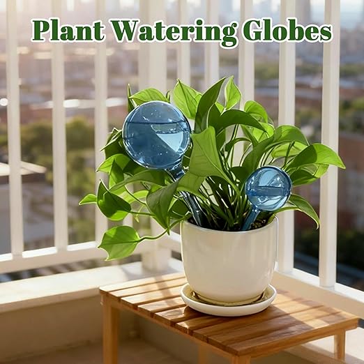 10 Pcs Self Watering Globes, Plant Watering Globes Automatic Watering Bulbs for Indoor Outdoor, Vacation Potted Plant Care Water Conservation Device (Blue)
