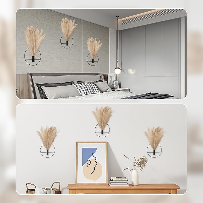 3 Pcs Wall Plants Artificial Decor,Boho Wall Decor,Home Office Living Room Wall Decor