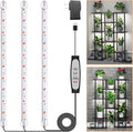 SDOVUERC Tri-Bars Grow Light Strips for Indoor Plants with Auto ON/Off Timer 6/12/18H, 5 Dimmable Levels for Shelves Plant Growing(Pack 1)