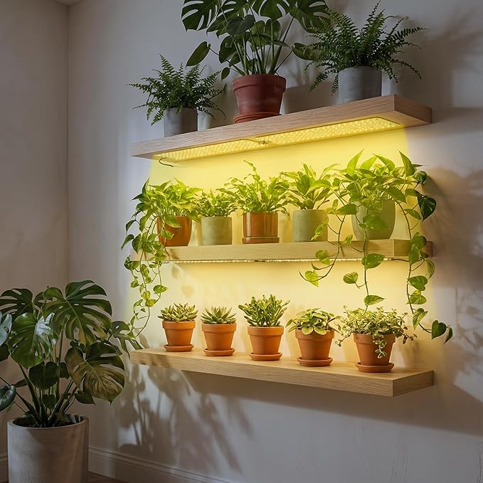 LINGSFIRE LED Grow Lights for Indoor Plants, Full Spectrum Grow Light with 504 LEDs Ultra-Thin Grow Light Panel Auto on & Off Timer for Under Cabinet Plant Seedlings Flowers Veg and More
