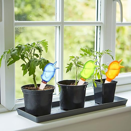 6 Pack Self Watering Spikes Bird Shaped Plant Watering Devices for Indoor Outdoor Plants 80ml Vacation Plant Waterer Stakes Self Watering Planter Insert for Potted Houseplants Garden