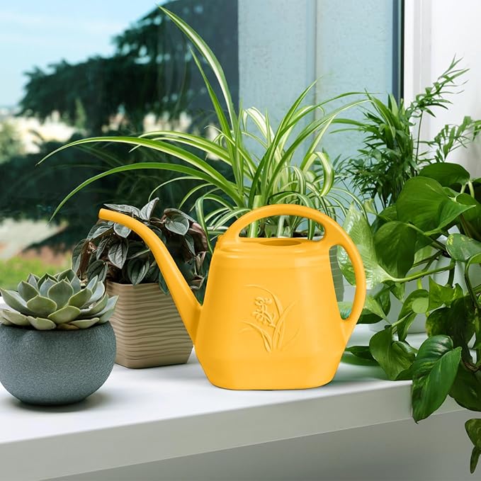 Plastic Watering Can - for Indoor and Outdoor Plant - 1/2 Gallon - Orange
