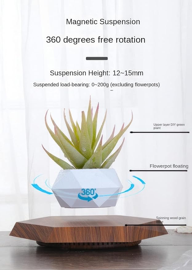 Magnetic Levitation Planter,Floating Plant Pot - Levitation Air Bonsai Pot , Innovative Technology Levitation Planting, Magnetic Levitation Potted Plant Home Decoration, Good Choice For Gift " ( Color