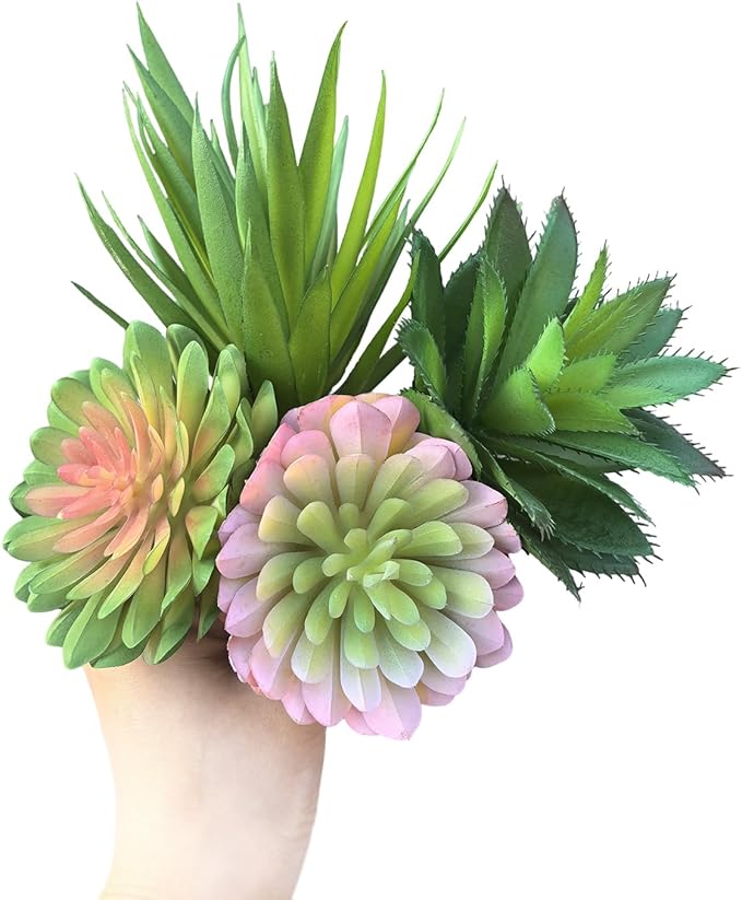 4Pcs Artificial Succulent Plants Set, Realistic Fake Succulents for Home Garden Party Decor