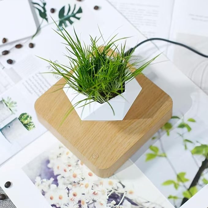 Magnetic Levitation Planter, Floating Plant Pot, Levitating Plant Pot, Smart Plant Pot, 360-degree Rotating Planter; Hovering Plant Pot; Modern Home Decor; Office Desk Planter; Interactive Plant Pot