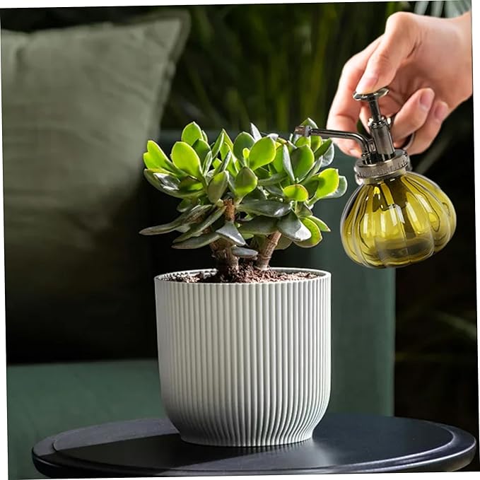 Plant Mister Pumpkin-Shaped 3x6 Vintage Green Color Plant Mister Spray Bottle with Handle Fine Mist Glass Spray Bottle for Indoor, Succulent