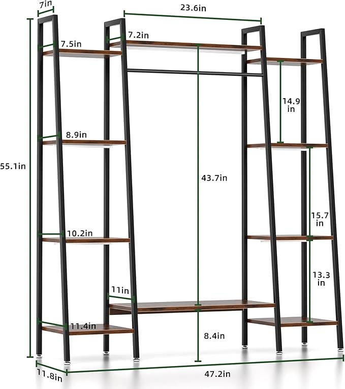 BACEKOLL Plant Stand Indoor with Grow Lights, 6 Tiered Metal Plant Shelf, 55" Large Plant Stand for Indoor Plants Multiple, Corner Plant Holder Display Shelf, Tall Plant Rack for Living Room, Patio