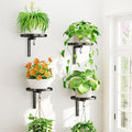 iDavosic.ly Wall Plant Holder Set of 4 for Indoor Outdoor, Metal Hanger with 4 Hooks, Floating Flower Display Stand for Window, Space Saving & Easy to Assemble (Pots/Chains/Plants Not Included)