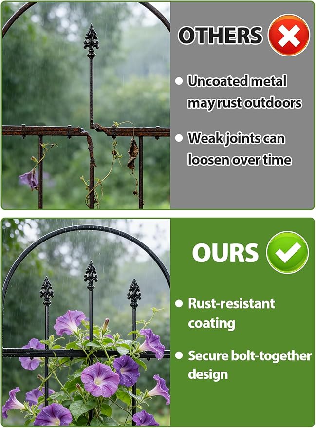 2 Pcs Garden Trellis for Climbing Plants Outdoor - 47'' H x 15.7'' W Rustproof Plant Metal Support Wire, Decorative Lattice Panels for Climbing Vine Rose Ivy Cucumbers Flowers