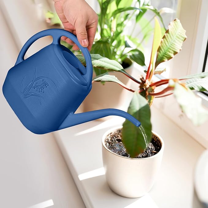 Grip Watering Can - for Home Plant Garden - 1 Gallon - Navy Blue