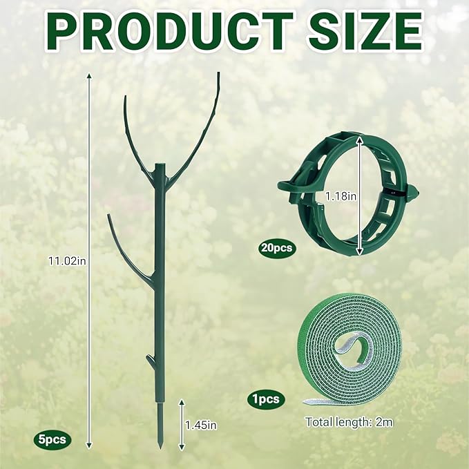 5pack Monstera Plant Support – Stackable Indoor & Outdoor Support, for Climbing Plants, Pothos & Other Small Plants, with Clamps & Other Planting Accessories, Perfect Moss Pole Replacement