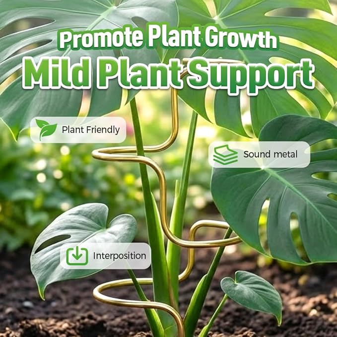 Plant Stakes, 2026 New Plant Support Stakes for Indoor Plants, Potted Stem Climbing Holders, Plant Sticks Support Tall for Indoor Monstera Tomato Orchid Potted Plants Flower (Mix 2PC)