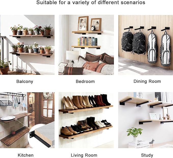 Window Sill Plant Shelf Brackets,Over The Garden Wall Corner Plant Stand Brackets Heavy Duty, Above Bed Wall Decor Storage Bracket 12 in Suitable for Gardens,Kitchens,RVs,etc