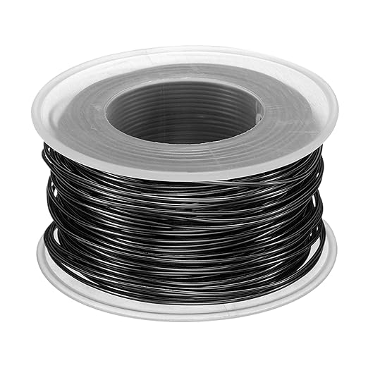 HARFINGTON Bonsai Wire Anodized Aluminum Training Wire Roll 1mm/18 Gauge 98ft Length Bendable Bonsai Tree Wire for Garden, Horticulture, Landscape, Planting, Black