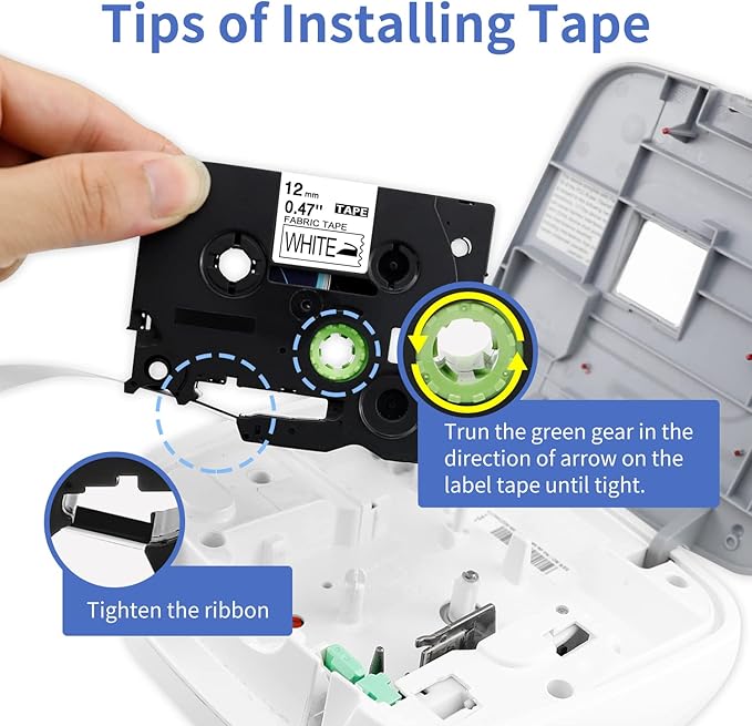 5-PK Fabric Tape TZe-FA231 Replace for Brother Iron-On Label Tape for Clothing Compatible with Brother P-Touch Fabric Labels 12mm 0.47'' White TZeFA231 for PTD400 PTD210 PT-1280 PTH110 PTH100 PTD600