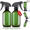 2 Packs Plastic Spray Bottles 360°Water Spray Bottle for Cleaning - 10 oz/300 ml Upside Down Spray Bottle Refillable Small Squirt Bottle with Adjustable Nozzle for Hair, Cooking, Plant, Pet (Green)