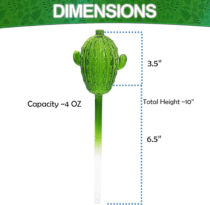 5 STAR SUPER DEALS Aqua Glass Plant Watering Globes Automatic Self Watering Plant Insert Spike Orbs - Indoor Outdoor Plant Drip Irrigation - for Flowers, Herbs, Houseplants (Cactus Globes, 4, Units)