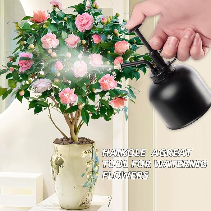 Metal Stainless Plant Misters for Inside,Succulent Watering Bottle With Top Pump, Small Plant Sprayer Mister Watering Can for Indoor Outdoor House Plant,Black Plant Spray Bottle (A-Black)