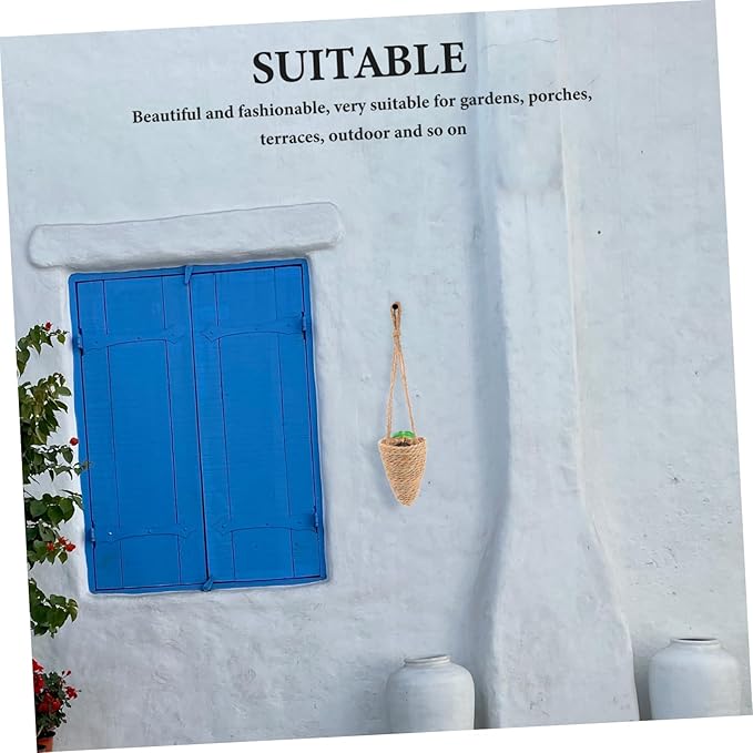 Outdoor Hanging Plants Seagrass Flower Pot Cover Scandinavian Fruit Basket Rattan Flower Basket Decorative Vase
