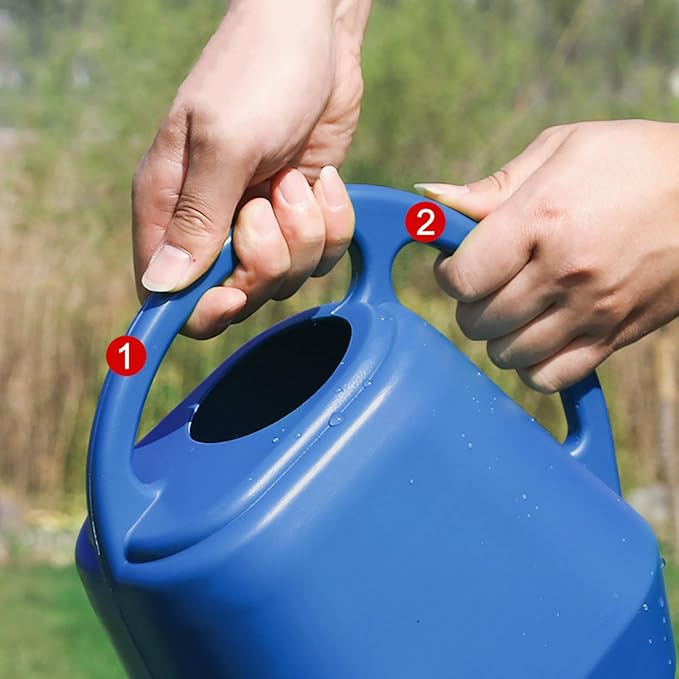 1 Gallon Indoor Watering Can with Handle, Pattern Printed Plastic Long Spout Watering Cans for House Plants Succulent Bonsai Garden Flower Gardening Gifts