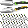 Yaocom Garden Shovel Aluminum Alloy Heavy Duty Trowel Garden Tool Small Shovels for Digging Metal Hand Trowel Spade with Soft TPR Handle for Lawn Yard Farm Home Shop Planting(24 Pcs)