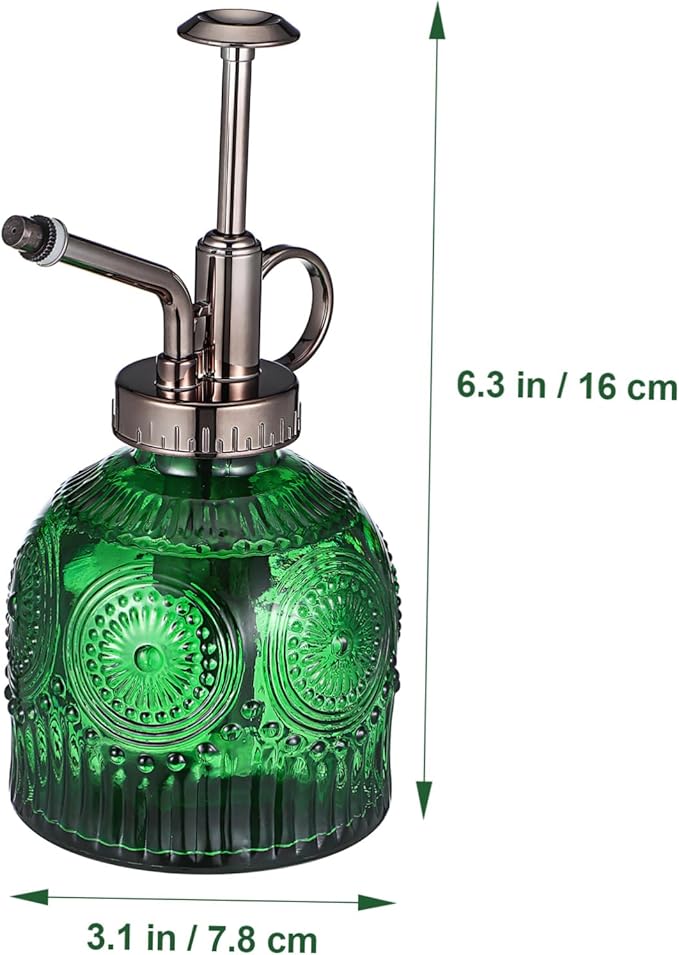 Green Plant Mister Vintage Design Glass Spray Bottle Indoor Plant Watering