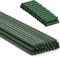 Frcctre 50 Pack 16 Inches Garden Stakes with 25 Connectors, Connectable Plant Support Stakes Plastic Coated Metal Tomato Sticks Plant Climbing Support for Tomatoes, Cucumber, Beans, Potted Plants