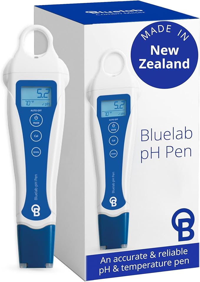 Bluelab pH Pen - ± 0.1 pH Accurate, Durable Double Junction Probe, Waterproof & Floats, Auto Temperature Compensation, Easy Calibration - Made in NZ