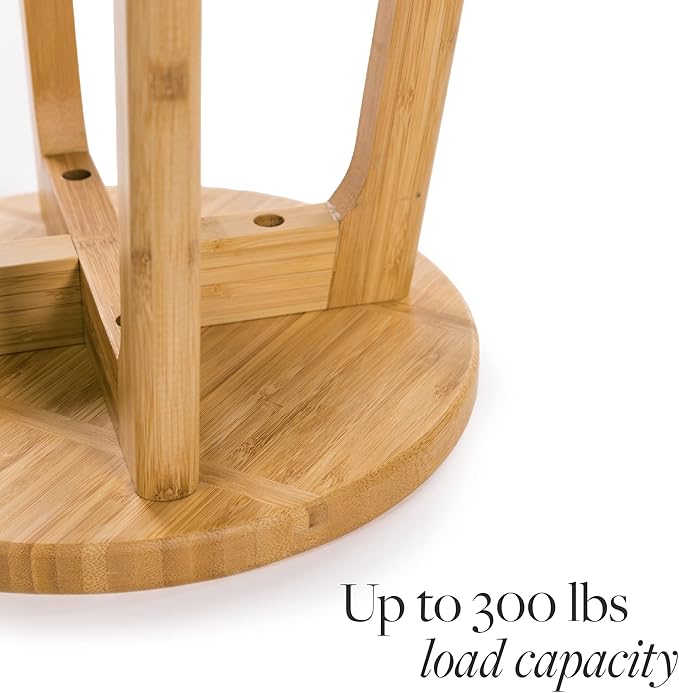 GOBAM Bamboo Step Stool, 10.65 Inches - Portable Wooden Stool for Adults, Kids, Kitchen, Bathroom, Bedroom, Toy Room - 300 lbs Capacity