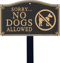 SmartSign “Sorry... No Dogs Allowed” GardenBoss Statement Plaque | 5.75" x 9.5" Aluminum Plaque with 18" Black Lawn Stake, Made in USA