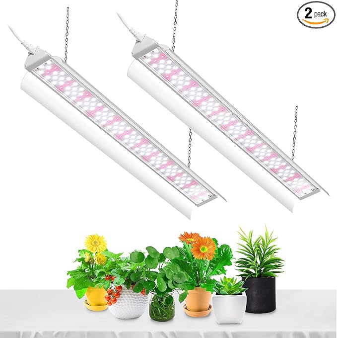 SZHLUX LED Grow Light 4ft 140W (2×70W) Full Spectrum 660nm 730 IR Included LED Plant Light for Indoor Plants, Super Bright Linkable Hanging Grow Light Sunlight Replacement Strip with Reflector