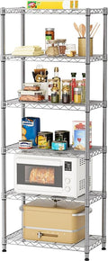 Golpart 5 tire Shelves Storage Wire Shelving Unit Metal Shelf Adjustable Organizers Storage Shelving for Bathroom Laundry Room Kitchen Pantry12”D x 22”W x 69”H Silver
