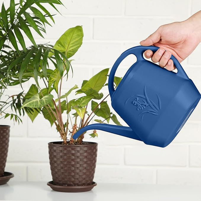 Grip Watering Can - for Home Plant Garden - 1 Gallon - Navy Blue
