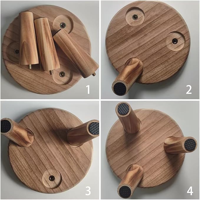 2Pcs Small Wooden Stools for Plants, Wood Stool Plant Stand, 8inch Solid Wood Garden Plant Pot Riser, Mini Round Flower Display Stand Plant Holder Indoor for Home Bonsai Potted Decor (Beige, M)